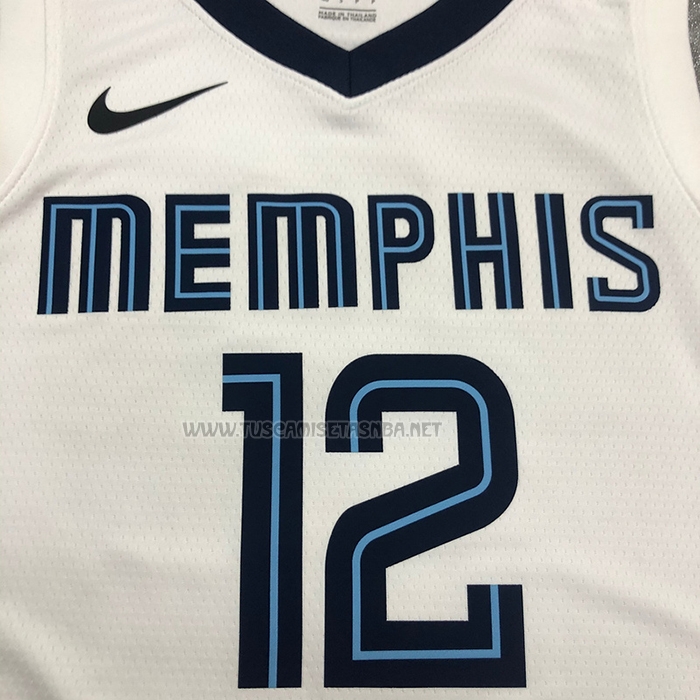Camiseta Ja Morant NO 12 Memphis Grizzlies Association 2019-20 Blanco
